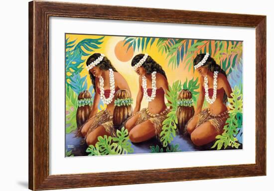 The Sun at the Source of Life, Hawaiian Hula Girls-Warren Rapozo-Framed Giclee Print