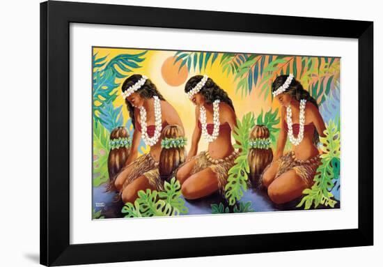The Sun at the Source of Life, Hawaiian Hula Girls-Warren Rapozo-Framed Giclee Print