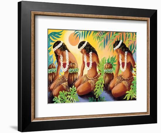 The Sun at the Source of Life, Hawaiian Hula Girls-Warren Rapozo-Framed Art Print