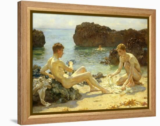 The Sun Bathers-Henry Scott Tuke-Framed Premier Image Canvas