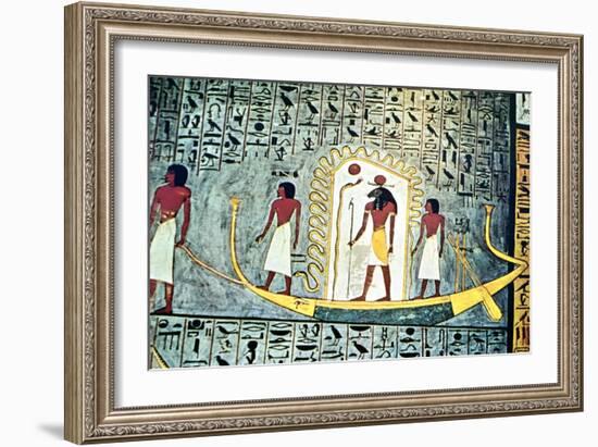 The Sun God Ra, Boat Scene-null-Framed Giclee Print