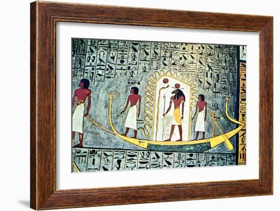 The Sun God Ra, Boat Scene-null-Framed Giclee Print