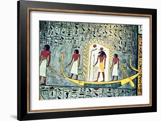 The Sun God Ra, Boat Scene-null-Framed Giclee Print