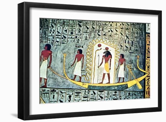 The Sun God Ra, Boat Scene-null-Framed Giclee Print