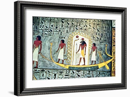 The Sun God Ra, Boat Scene-null-Framed Giclee Print