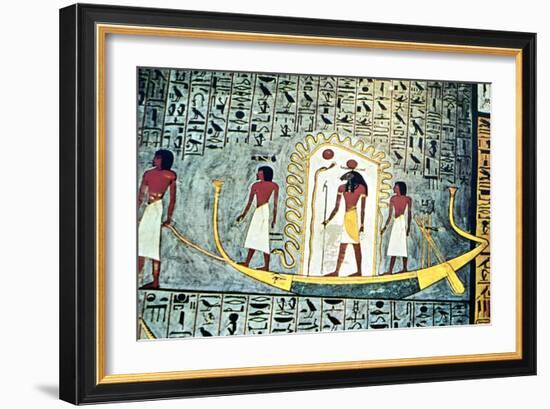 The Sun God Ra, Boat Scene-null-Framed Giclee Print