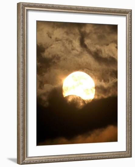 The Sun is Seen During the Solar Eclipse, in Madras, India-null-Framed Photographic Print