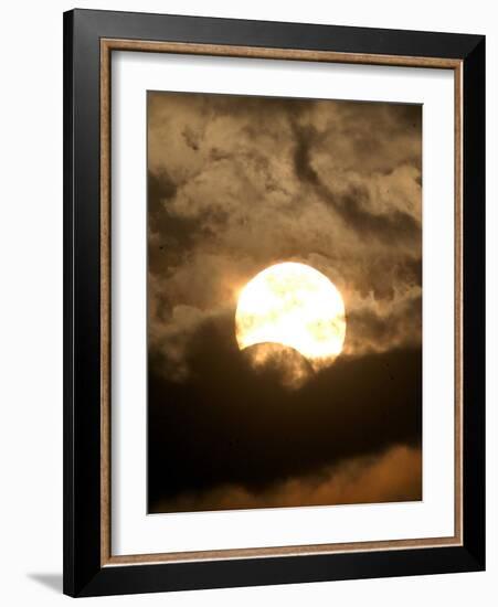 The Sun is Seen During the Solar Eclipse, in Madras, India-null-Framed Photographic Print