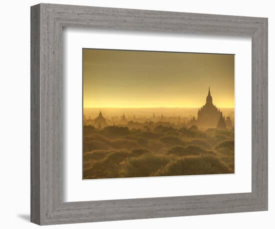 The Sun Rises across the 2000+ Temples and Pagodas at Bagan in the Country of Burma (Myanmar)-Kyle Hammons-Framed Photographic Print