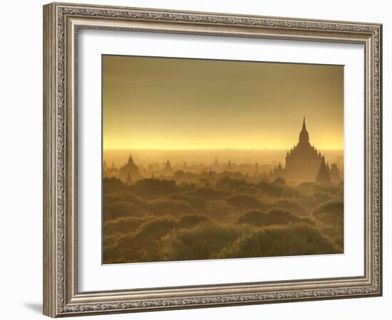 The Sun Rises across the 2000+ Temples and Pagodas at Bagan in the Country of Burma (Myanmar)-Kyle Hammons-Framed Photographic Print