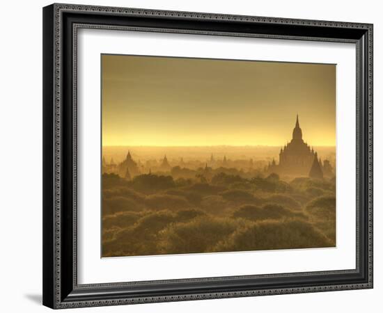 The Sun Rises across the 2000+ Temples and Pagodas at Bagan in the Country of Burma (Myanmar)-Kyle Hammons-Framed Photographic Print