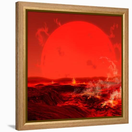 The Sun Seen from a Molten Earth 3 Billion Years from Now-Stocktrek Images-Framed Premier Image Canvas