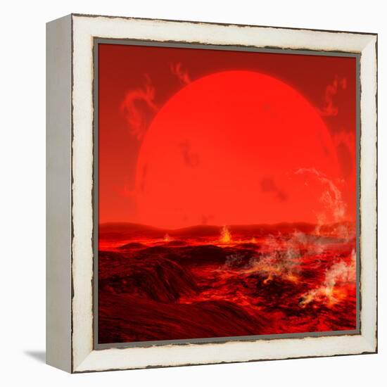 The Sun Seen from a Molten Earth 3 Billion Years from Now-Stocktrek Images-Framed Premier Image Canvas