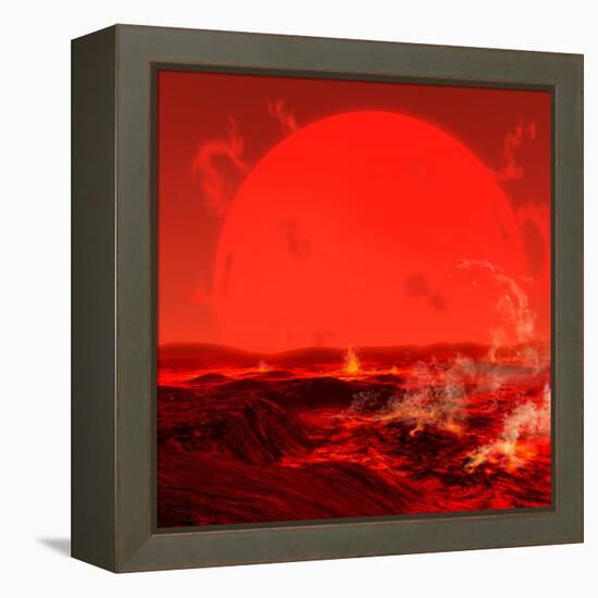 The Sun Seen from a Molten Earth 3 Billion Years from Now-Stocktrek Images-Framed Premier Image Canvas
