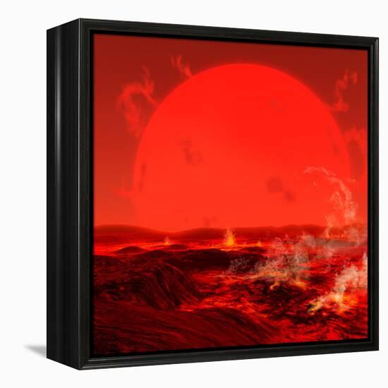 The Sun Seen from a Molten Earth 3 Billion Years from Now-Stocktrek Images-Framed Premier Image Canvas