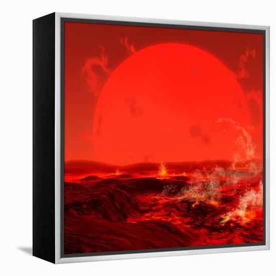 The Sun Seen from a Molten Earth 3 Billion Years from Now-Stocktrek Images-Framed Premier Image Canvas