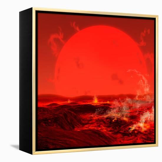 The Sun Seen from a Molten Earth 3 Billion Years from Now-Stocktrek Images-Framed Premier Image Canvas