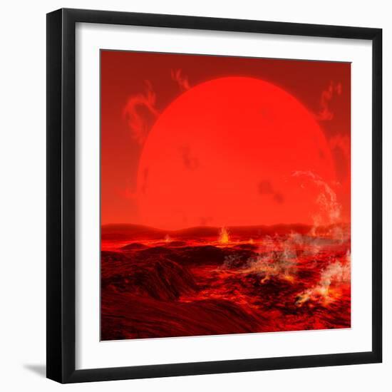 The Sun Seen from a Molten Earth 3 Billion Years from Now-Stocktrek Images-Framed Photographic Print