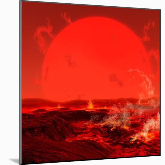 The Sun Seen from a Molten Earth 3 Billion Years from Now-Stocktrek Images-Mounted Photographic Print