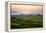 The Sun Sets Behind Foggy Hills and Expansive Rice Paddy Fields Near Chiang Mai, Thailand-Dan Holz-Framed Premier Image Canvas