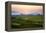 The Sun Sets Behind Foggy Hills and Expansive Rice Paddy Fields Near Chiang Mai, Thailand-Dan Holz-Framed Premier Image Canvas