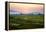 The Sun Sets Behind Foggy Hills and Expansive Rice Paddy Fields Near Chiang Mai, Thailand-Dan Holz-Framed Premier Image Canvas