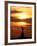 The Sun Sets Behind the Statue of Liberty on the Longest Day of the Year-null-Framed Photographic Print