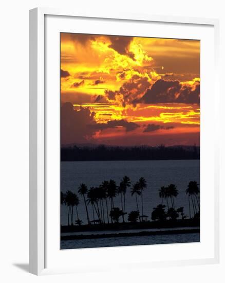 The Sun Sets Over the Bay of San Juan, Puerto Rico-null-Framed Photographic Print
