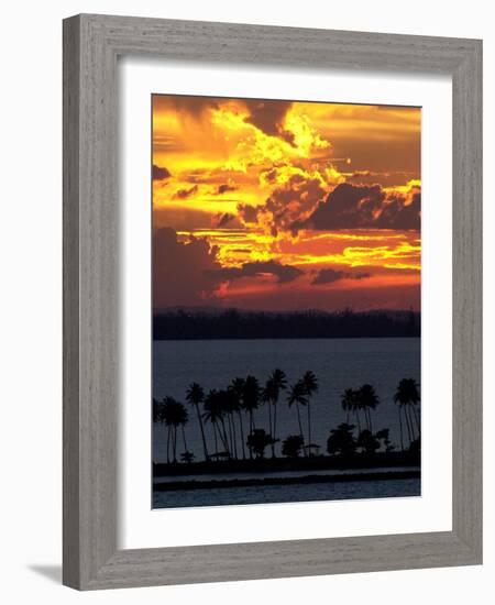 The Sun Sets Over the Bay of San Juan, Puerto Rico-null-Framed Photographic Print