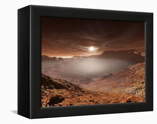 The Sun Sets over the Eberswalde Region of Mars-Stocktrek Images-Framed Premier Image Canvas