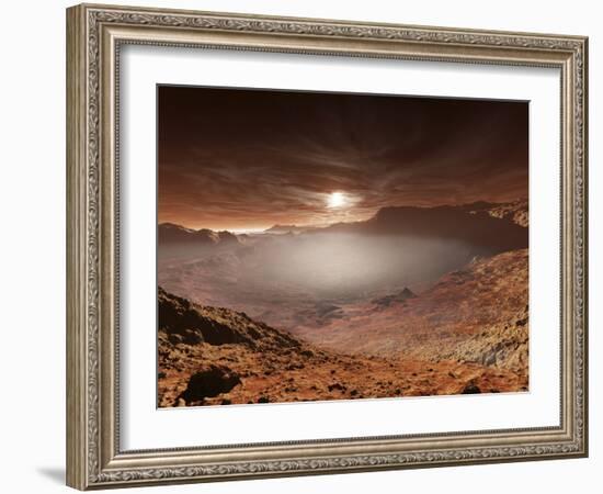 The Sun Sets over the Eberswalde Region of Mars-Stocktrek Images-Framed Photographic Print