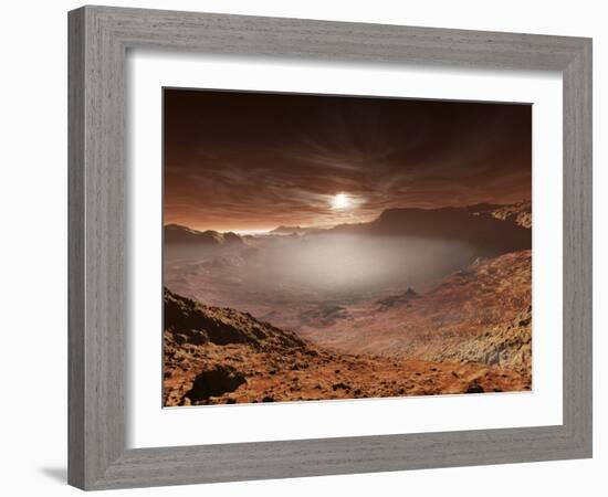 The Sun Sets over the Eberswalde Region of Mars-Stocktrek Images-Framed Photographic Print