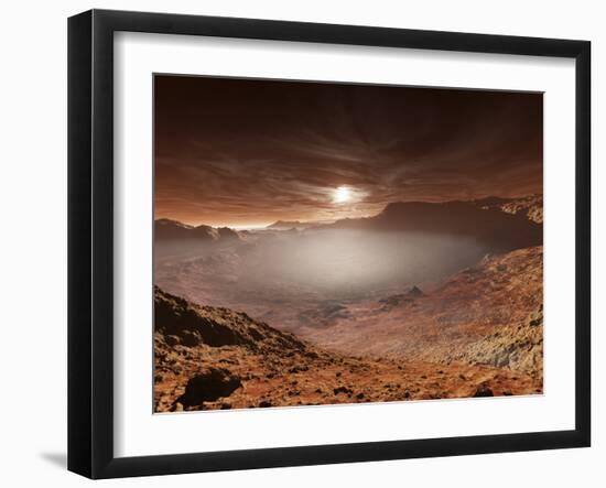 The Sun Sets over the Eberswalde Region of Mars-Stocktrek Images-Framed Photographic Print