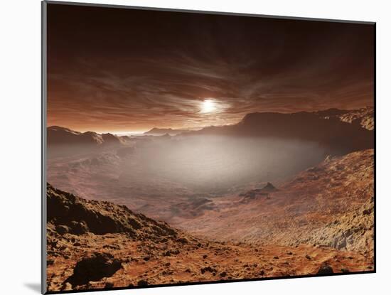 The Sun Sets over the Eberswalde Region of Mars-Stocktrek Images-Mounted Photographic Print