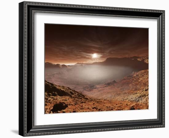 The Sun Sets over the Eberswalde Region of Mars-Stocktrek Images-Framed Photographic Print