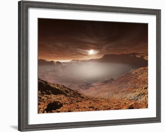 The Sun Sets over the Eberswalde Region of Mars-Stocktrek Images-Framed Photographic Print