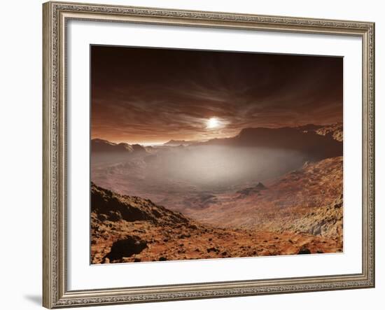 The Sun Sets over the Eberswalde Region of Mars-Stocktrek Images-Framed Photographic Print