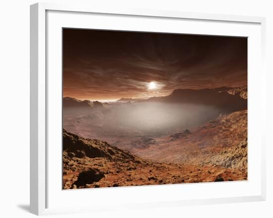 The Sun Sets over the Eberswalde Region of Mars-Stocktrek Images-Framed Photographic Print