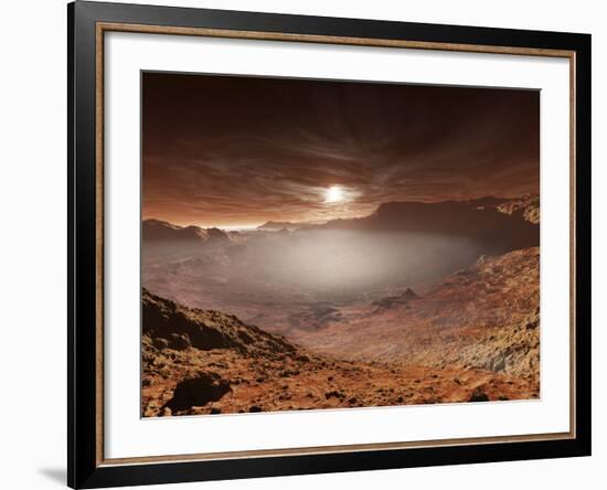 The Sun Sets over the Eberswalde Region of Mars-Stocktrek Images-Framed Photographic Print