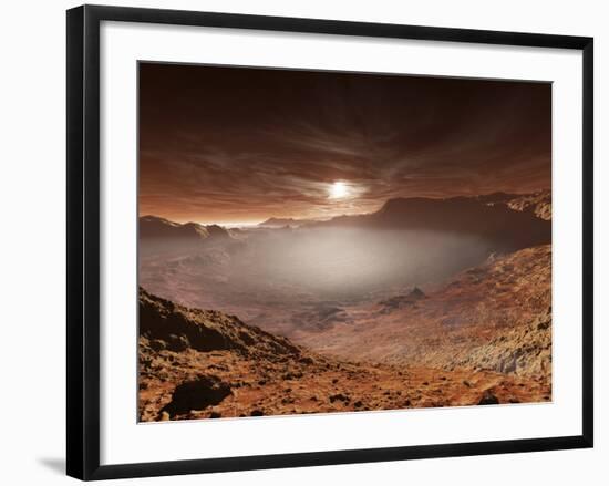 The Sun Sets over the Eberswalde Region of Mars-Stocktrek Images-Framed Photographic Print