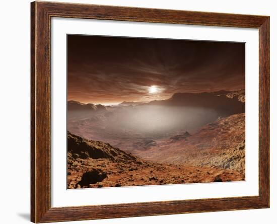 The Sun Sets over the Eberswalde Region of Mars-Stocktrek Images-Framed Photographic Print