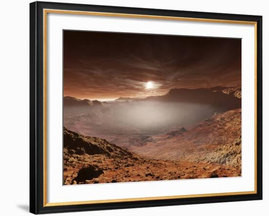 The Sun Sets over the Eberswalde Region of Mars-Stocktrek Images-Framed Photographic Print