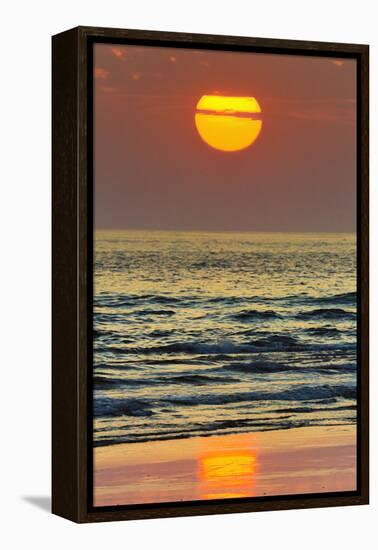 The Sun Setting Off Playa Guiones Surf Beach-Rob Francis-Framed Premier Image Canvas