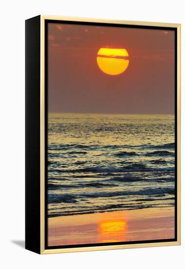 The Sun Setting Off Playa Guiones Surf Beach-Rob Francis-Framed Premier Image Canvas