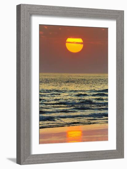 The Sun Setting Off Playa Guiones Surf Beach-Rob Francis-Framed Photographic Print