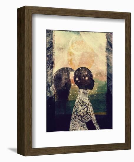 The Sun, Stars and Moon-Erin K. Robinson-Framed Art Print