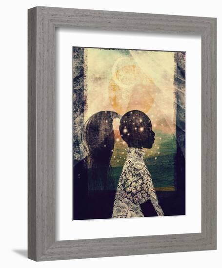 The Sun, Stars and Moon-Erin K. Robinson-Framed Art Print