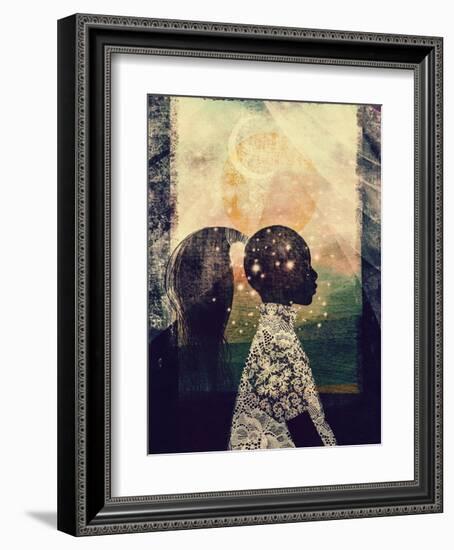 The Sun, Stars and Moon-Erin K. Robinson-Framed Art Print