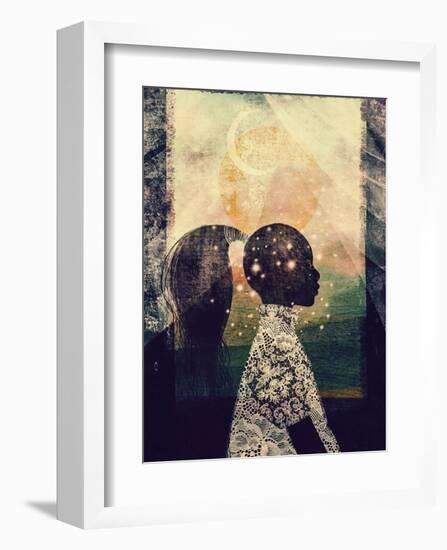 The Sun, Stars and Moon-Erin K. Robinson-Framed Art Print