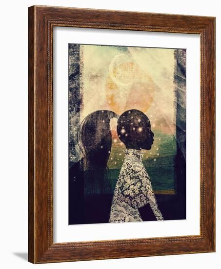 The Sun, Stars and Moon-Erin K. Robinson-Framed Art Print